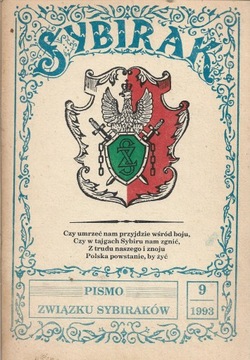 SYBIRAK PISMO ZWIĄZKU SYBIRAKÓW NR 9 1993 ROK