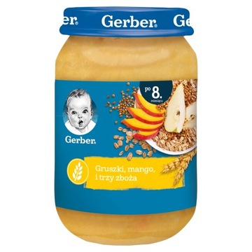 Deserek Gerber Gruszki mango i trzy zboża po 8. miesiącu 190 g
