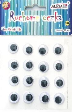 Oczy Ruchome Oczka Samoprzylepne do Dekoracji 15mm
