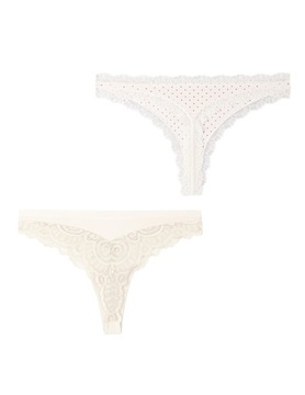 STRINGI DAMSKIE MAJTKI KOBIECE W ZESTAWIE KORONKOWE MORAJ 2 PARY S