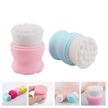 2 SZT. SILIKONOWA SZCZOTKA DO MYCIA TWARZY DWUSTRONNA