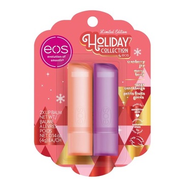Eos Limited Edition Holiday Collection balsamy do ust żurawinowy i jeżynowy