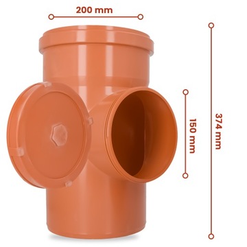 ОЧИСТИТЕЛЬ ЖЕЛОБА Ревизия водосточной трубы 200 мм ЗАГЛУШКА Оранжевая