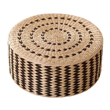 Poduszka do medytacji ze słomy Tatami Poduszka do siedzenia Czarna 45 cm