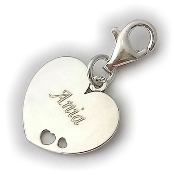 Charms zawieszka serce GRAWER SREBRO 925