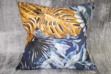 Poszewka 40x40 MONSTERA PAPROC złoto granat