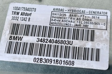 AIRBAG DVEŘE PRAVÝ PŘEDNÍ BMW 7 E65 34824046803U
