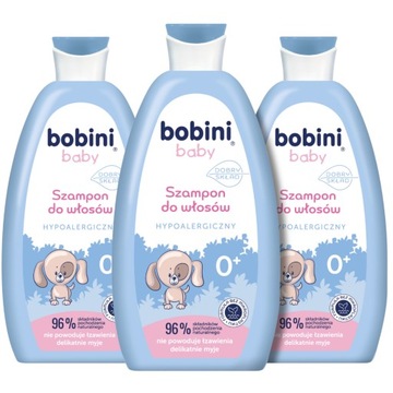 BOBINI Baby szampon dla niemowląt 96% skł. pochodzenia naturalnego 3x300ml