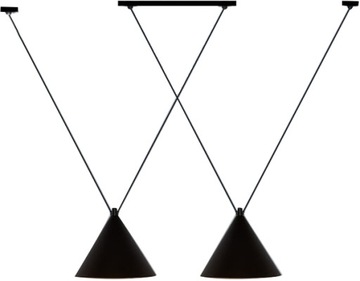 LAMPA SUFITOWA WISZĄCA CZARNA LOFT PODWÓJNA E27