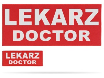 ZESTAW NASZYWEK CZERWONYCH LEKARZ DOCTOR ODBLASK