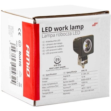 LAMPA ROBOCZA LEDowa IP67 homologacja E9 1000lm