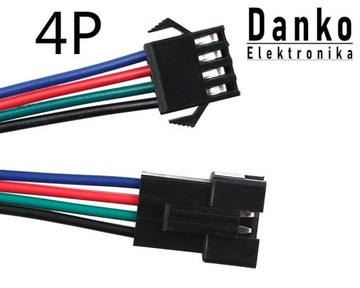 Złącze JST SM 4 Pin taśma LED wtyczka + gniazdo