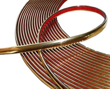 Декоративная полоса, лента золотисто-хромовая, 12мм, 8м.