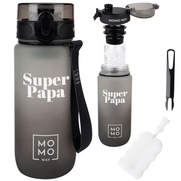 outlet bidon na wodę z miarką butelka z wkładem na owoce 600 ml bpa free