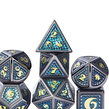 Металлические многогранные игральные кости Настольные игры Настольные игры Многогранная РПГ Темная