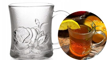 6 SZT KOMPLET Kubek Szklanka z uchem Róża 320 ml