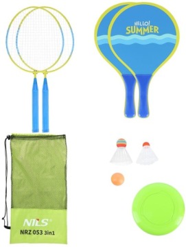 Комплект для бадминтона NILS, волан, чехол для ракетки.