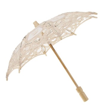 Handcraft Mini Umbrella Parasol Wedding Beige