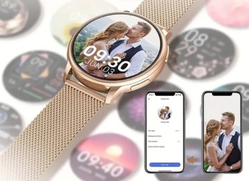 ЧЕРНЫЕ ЭЛЕГАНТНЫЕ ЖЕНСКИЕ ЧАСЫ SMARTWATCH рассказывают о давлении ПОЛЬСКОГО МЕНЮ