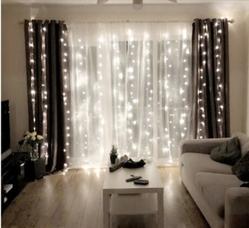 Kurtyna świetlna LED - 3x3m zimny biały z pamięcią wtyczka