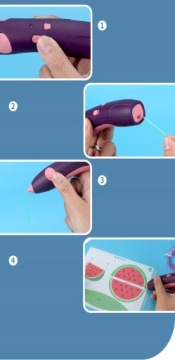 3D ПРИНТЕР РУЧКА БЕЗОПАСНЫЙ НАБОР + ШАБЛОНЫ СИНИЙ