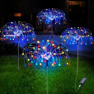 4x САДОВЫЕ ЛАМПЫ СОЛНЕЧНЫЕ ДЕРЕВО Одуванчик ФЕЙЕРВЕРК УКРАШЕНИЕ 480LED пульт дистанционного управления