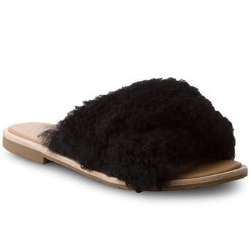 UGG DAMSKIE KLAPKI CZARNE SKÓRZANE 36 3W8G9*