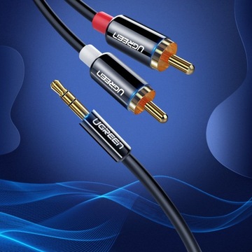 Кабель миниджек Ugreen 10590 (3,5 мм) — 2x RCA (тюльпан) 3 м