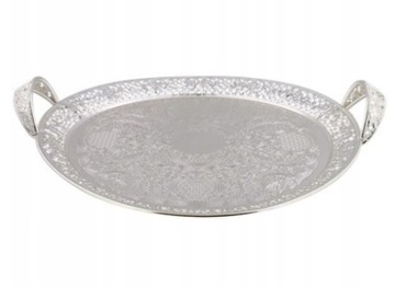 Taca Glamour srebrna do serwowania kawy XL Patera