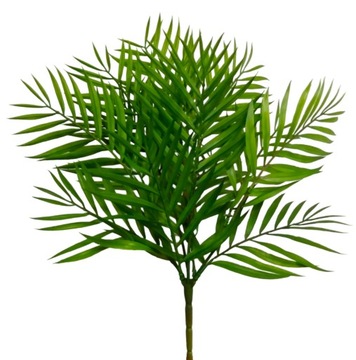 PALMA sztuczna roślina liście bukiet GUMOWANY kwiaty dekoracja zielona 42cm