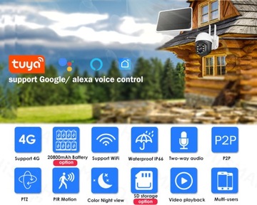 БЕСПРОВОДНАЯ СОЛНЕЧНАЯ КАМЕРА 4G с приложением Tuya Smart Live