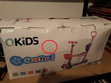 Самокат-толкач Qkids Ili Balance 5в1 персиковый со светодиодной розеткой