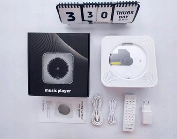 Портативный CD-плеер, радио, два динамика, белый