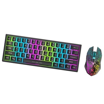 Bezprzewodowa klawiatura Mysz Notebook Office Czarna