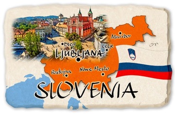 SŁOWENIA SLOVENIA MAPKA magnes lodówkę kamień 595