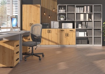 Biurko narożne z komodą skandynawskie szuflady biurko w rogu do gabinetu