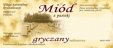 Paczka etykiet na miód gryczany 116x50 (100szt)