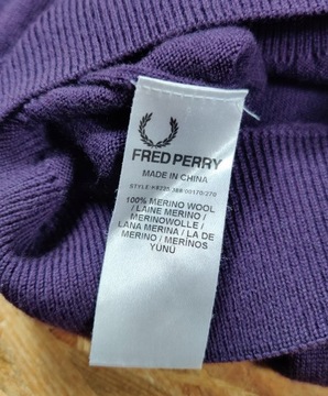 Sweter wełniany FRED PERRY Merino Wool Casual M