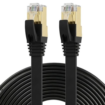 KABEL ETHERNET PRZEWÓD SIECIOWY LAN PATCHCORD SKRĘTKA S/FTP cat.7 PŁASKI 5M