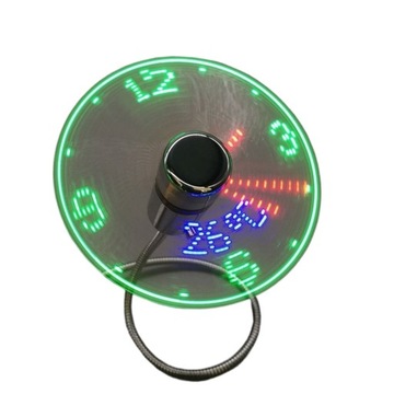 Wentylator USB z zegarem LED