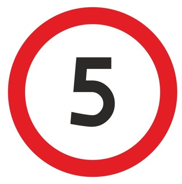 Znak Drogowy Ograniczenie prędkości 5 km/h, 40cm