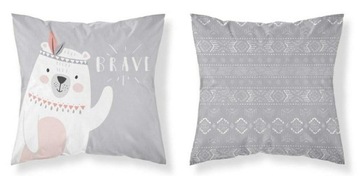 Poszewka 40x40 miś szara Mayamoo 105