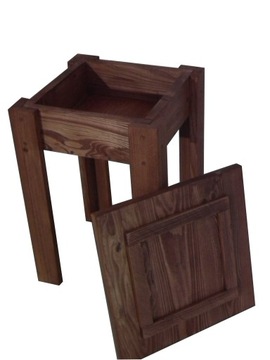 Taboret drewniany 35x35 wys 70 schowek + PODPÓRKI
