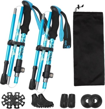 ТРЕККИНГОВЫЕ ПАЛКИ СКЛАДНЫЕ ИЗ УГЛЕРОДА 105-137 СМ ЭРГОНОМИЧНЫЙ НАБОР