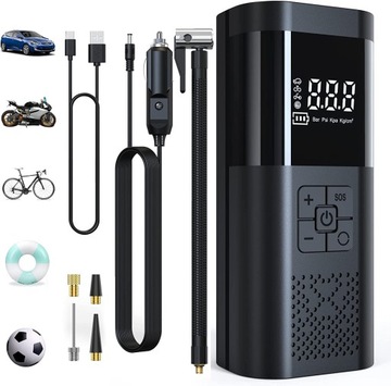 AKUMULATOROWA POMPKA DO OPON ELEKTRYCZNA POMPKA POWIETRZA DO ROWERÓW PIŁEK