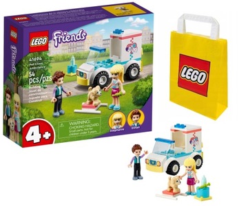 LEGO Friends 41694 Karetka Kliniki dla Zwierzątek Klocki 4+ Torba