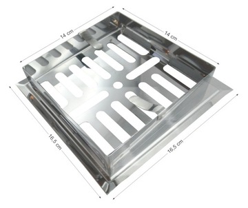 ВЕНТИЛЯЦИОННАЯ РЕШЕТКА 14 Х 14 СМ, РАМКА НЕРЖАВЕЮЩАЯ