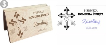 Деревянная копилка, сувенир, Первое причастие, подарок с гравировкой.