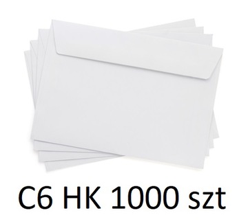 Koperty Papierowe Białe C6 1000szt Samoklejące HK