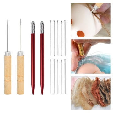 Narzędzia do regeneracji włosów dla lalek, igły 10x0,6mm